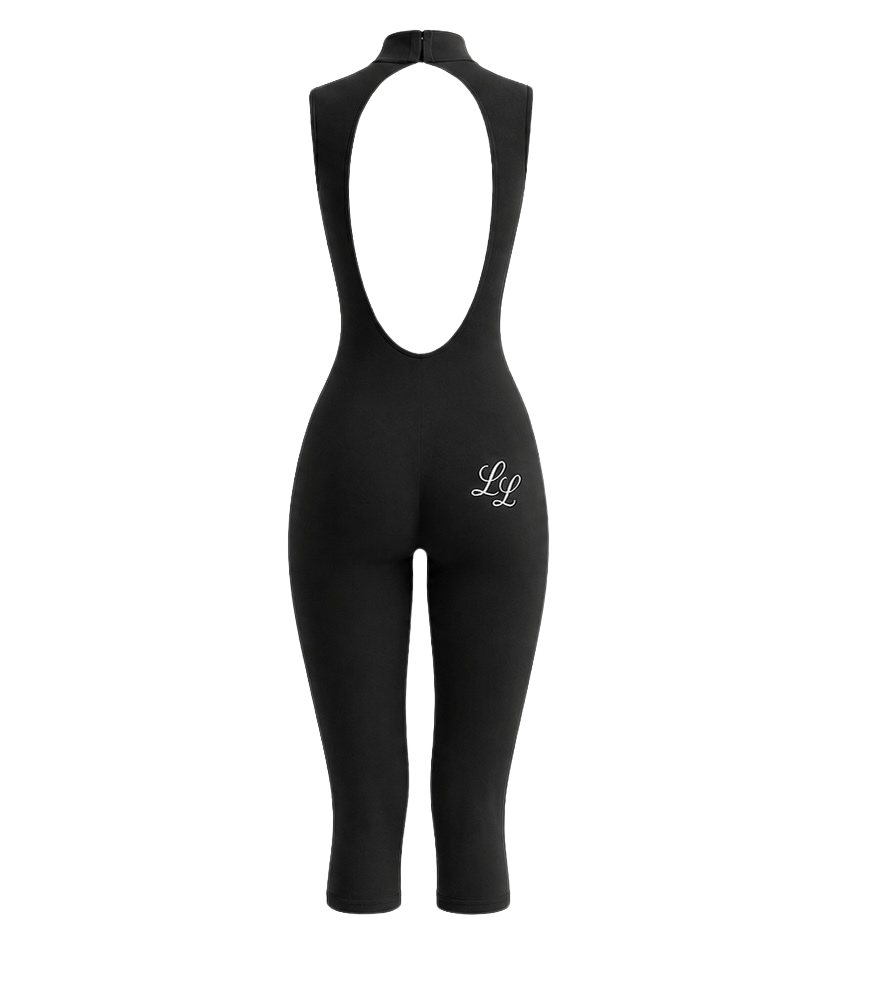 The Noir Sculpt Capri Romper